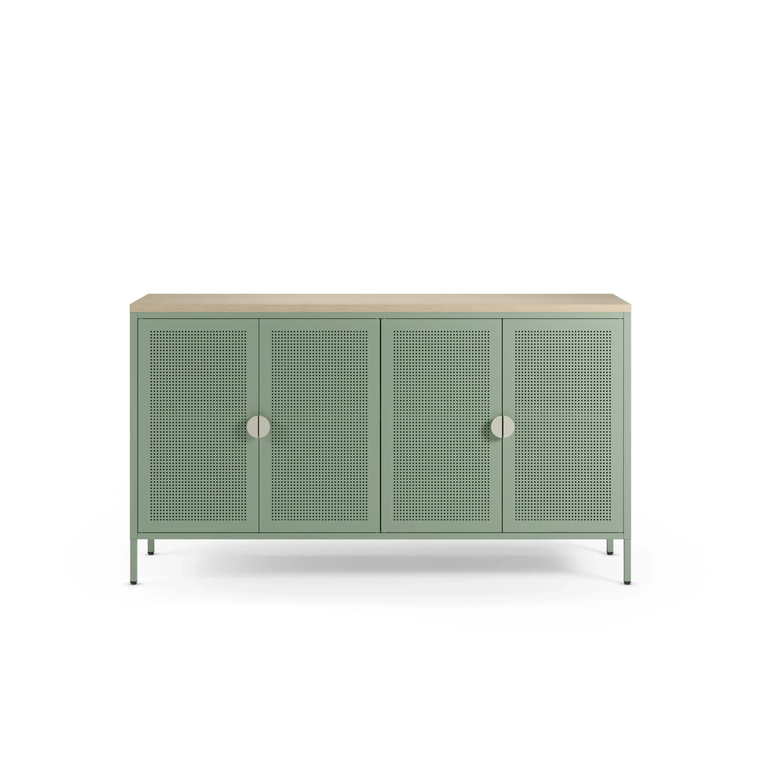 Aparador Sayla de 4 puertas en verde menta y roble de 160 cm 4_risultato Aparador Sayla de 4 puertas en verde menta y roble de 160 cm