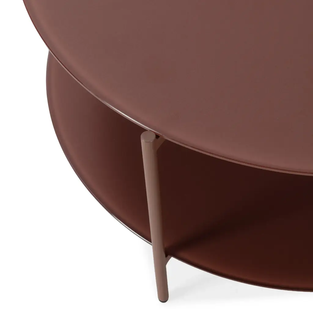 Mesa de Centro Redonda Davi 80 cm Terracota con dos superficies circulares. 3_risultato