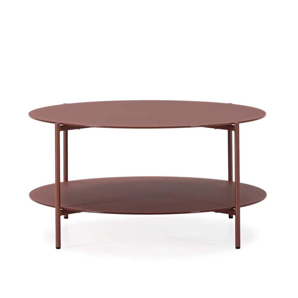 Mesa de Centro Redonda Davi 80 cm Terracota con dos superficies circulares. 5_risultato Mesa de Centro Redonda Davi 80 cm Terracota con dos superficies circulares.