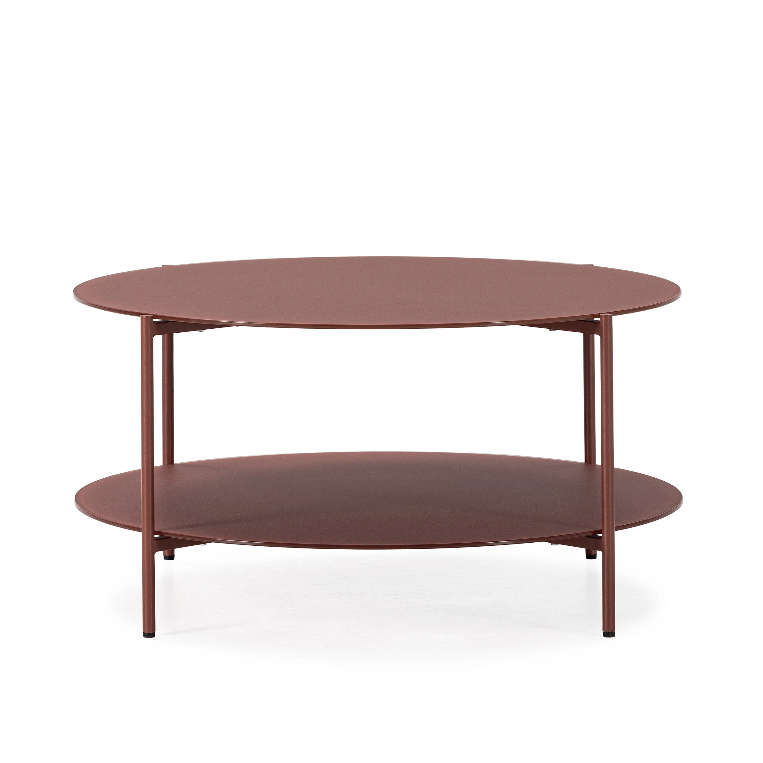 Mesa de Centro Redonda Davi 80 cm Terracota con dos superficies circulares. 5_risultato Mesa de Centro Redonda Davi 80 cm Terracota con dos superficies circulares.