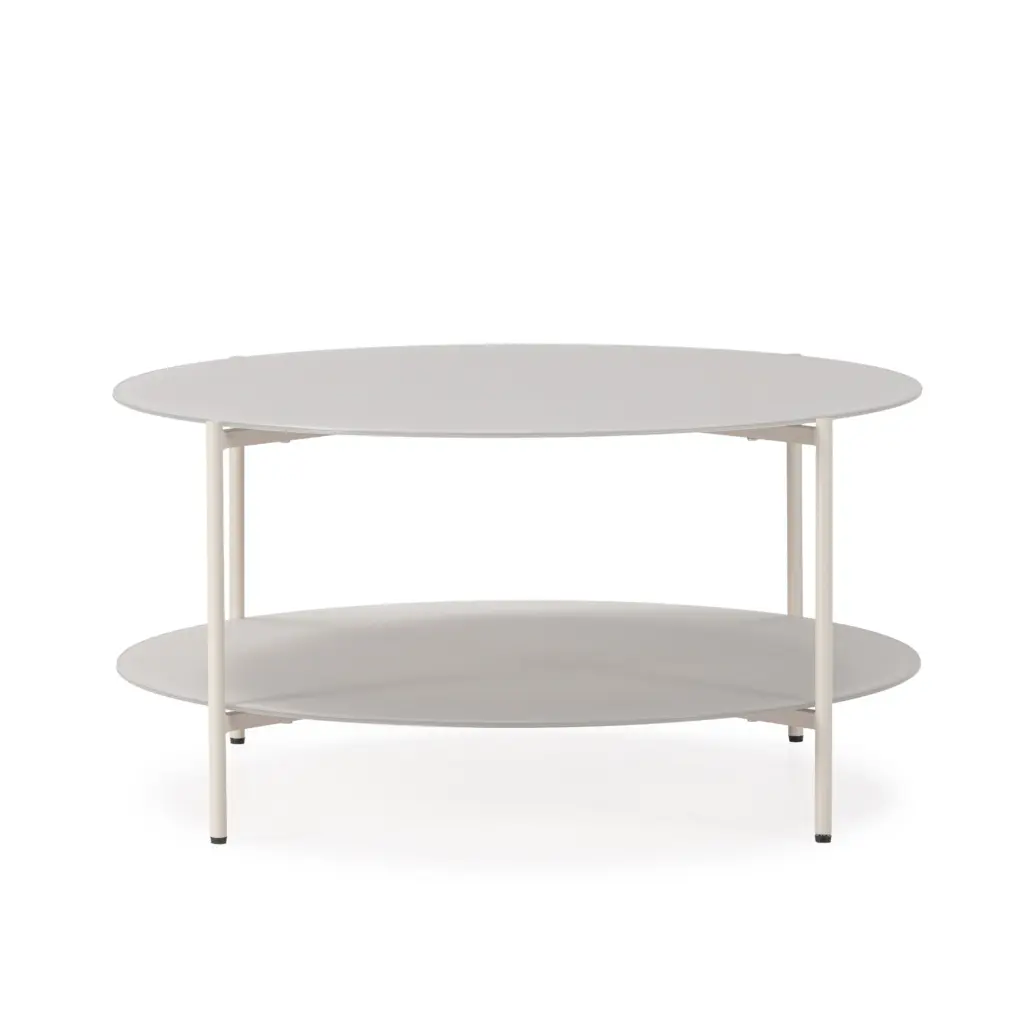 Mesa de centro redonda Davi de 80 cm en color crema con dos niveles. 5_risultato Mesa de centro redonda Davi de 80 cm en color crema con dos niveles.
