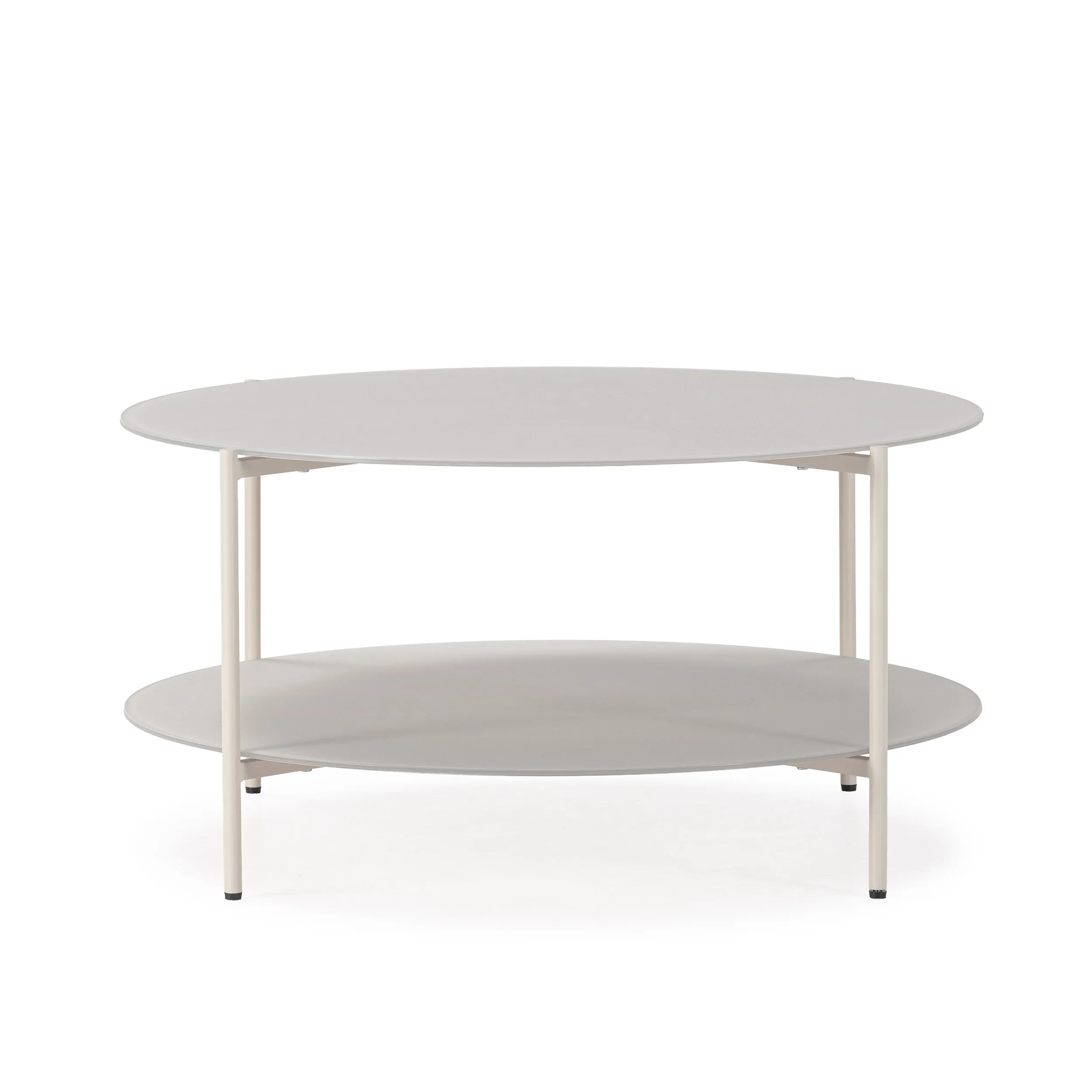 Mesa de centro redonda Davi de 80 cm en color crema con dos niveles. 5_risultato Mesa de centro redonda Davi de 80 cm en color crema con dos niveles.