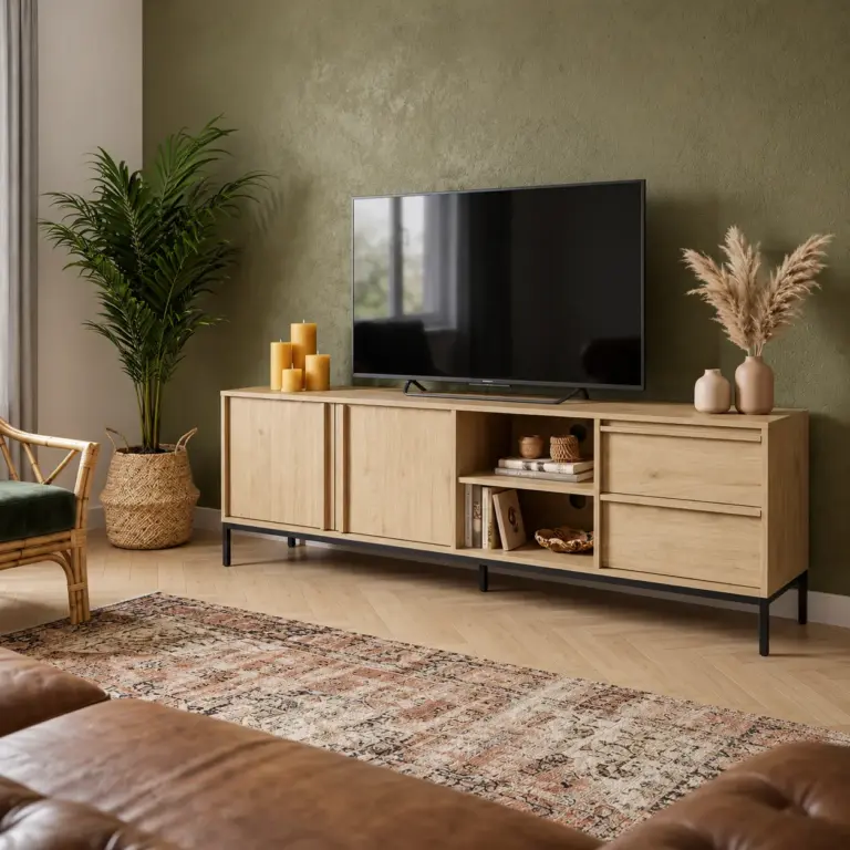 Mueble TV Luc 180 cm Roble y Pata Negra