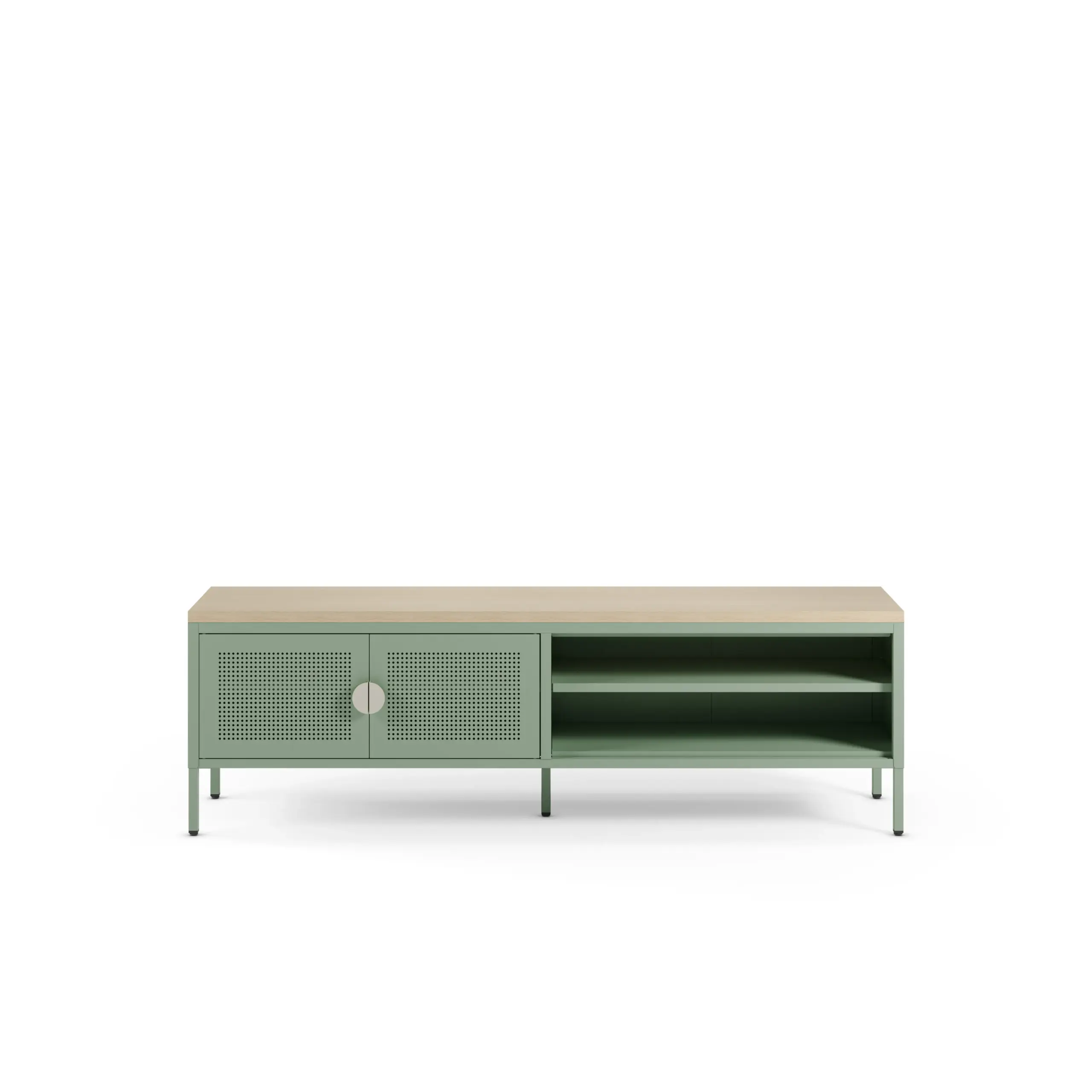 Mueble TV Sayla de 160 cm en verde menta y roble 4_risultato Mueble TV Sayla de 160 cm en verde menta y roble
