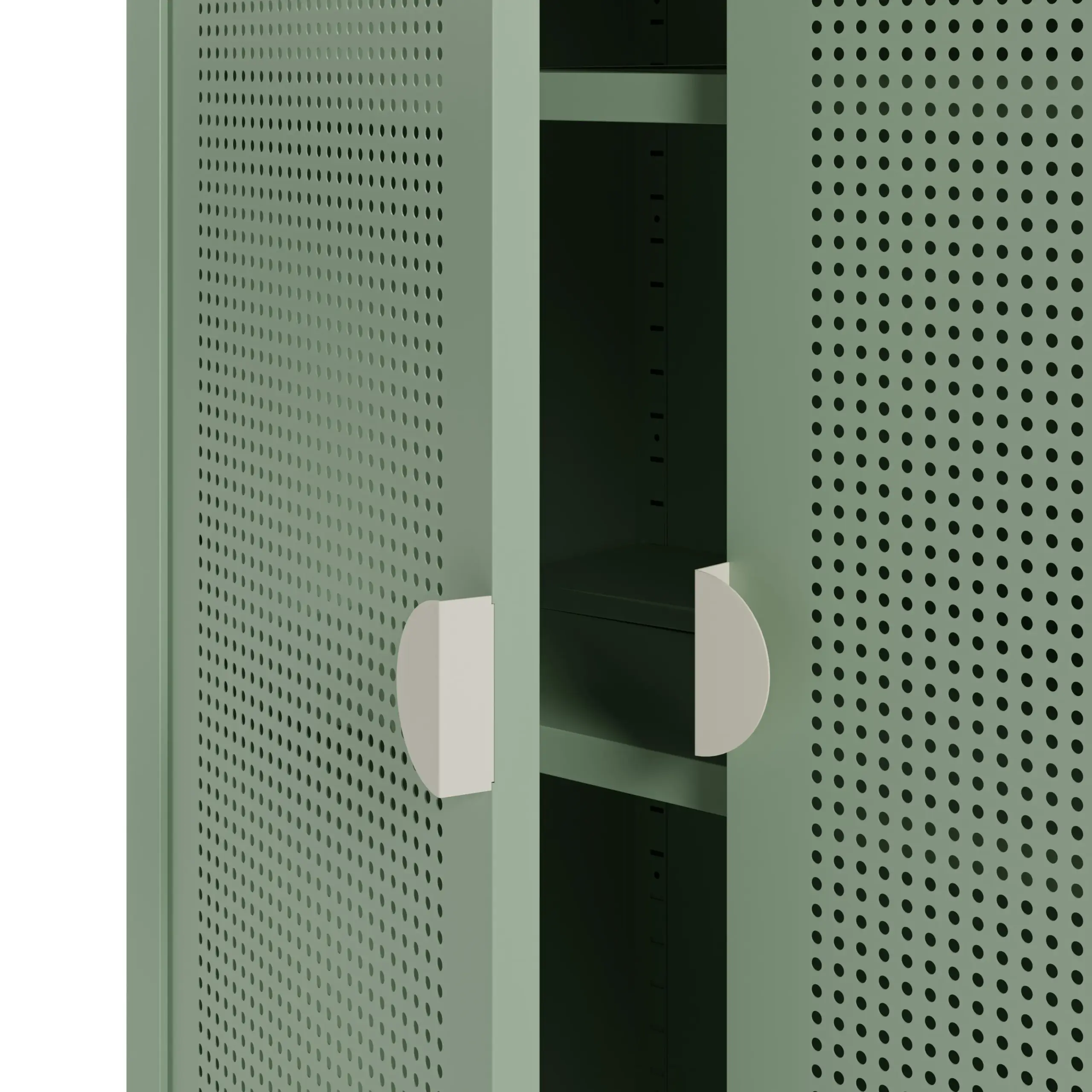 Mueble auxiliar Sayla de 70 cm en verde menta y roble con dos puertas 3_risultato