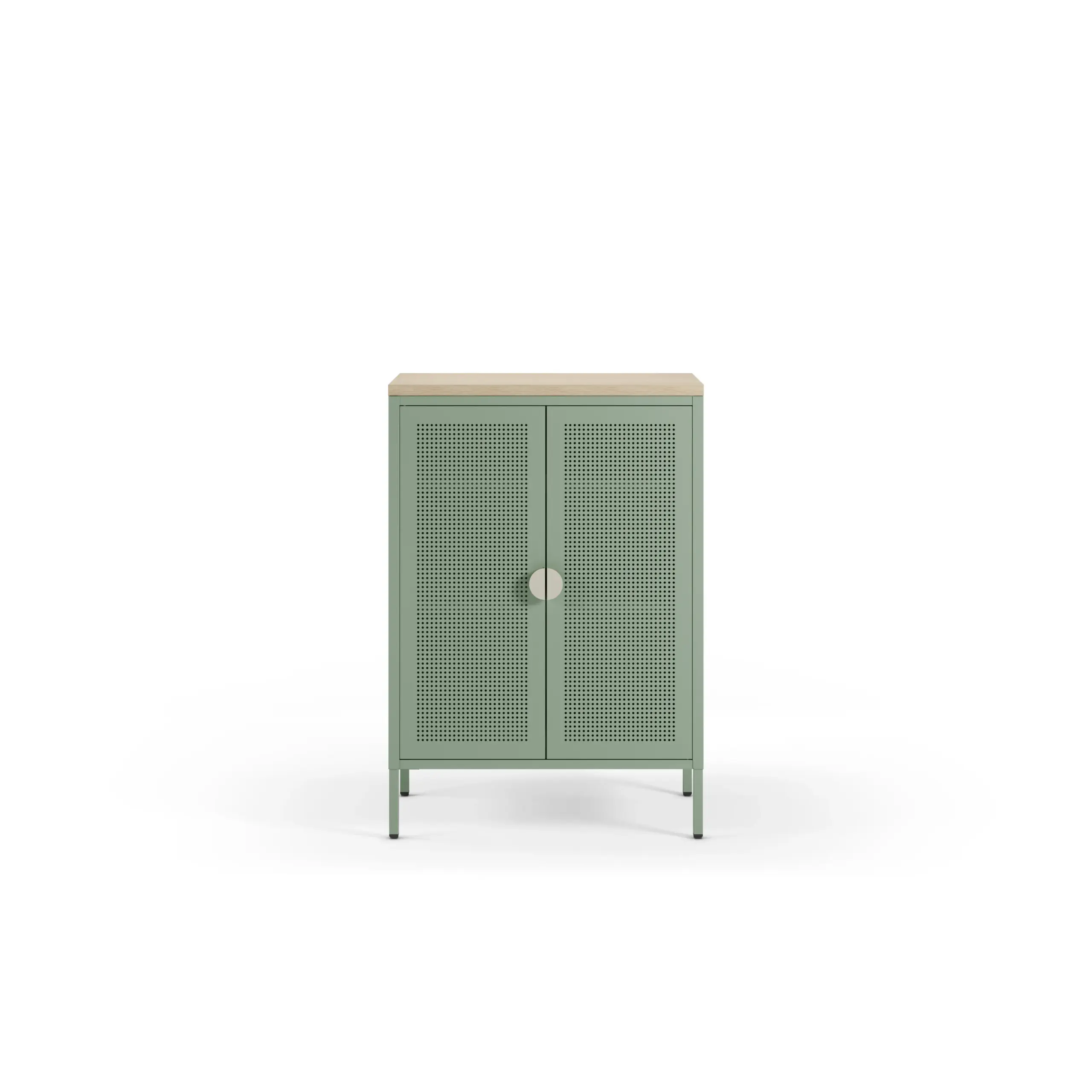 Mueble auxiliar Sayla de 70 cm en verde menta y roble con dos puertas 4_risultato Mueble auxiliar Sayla de 70 cm en verde menta y roble con dos puertas