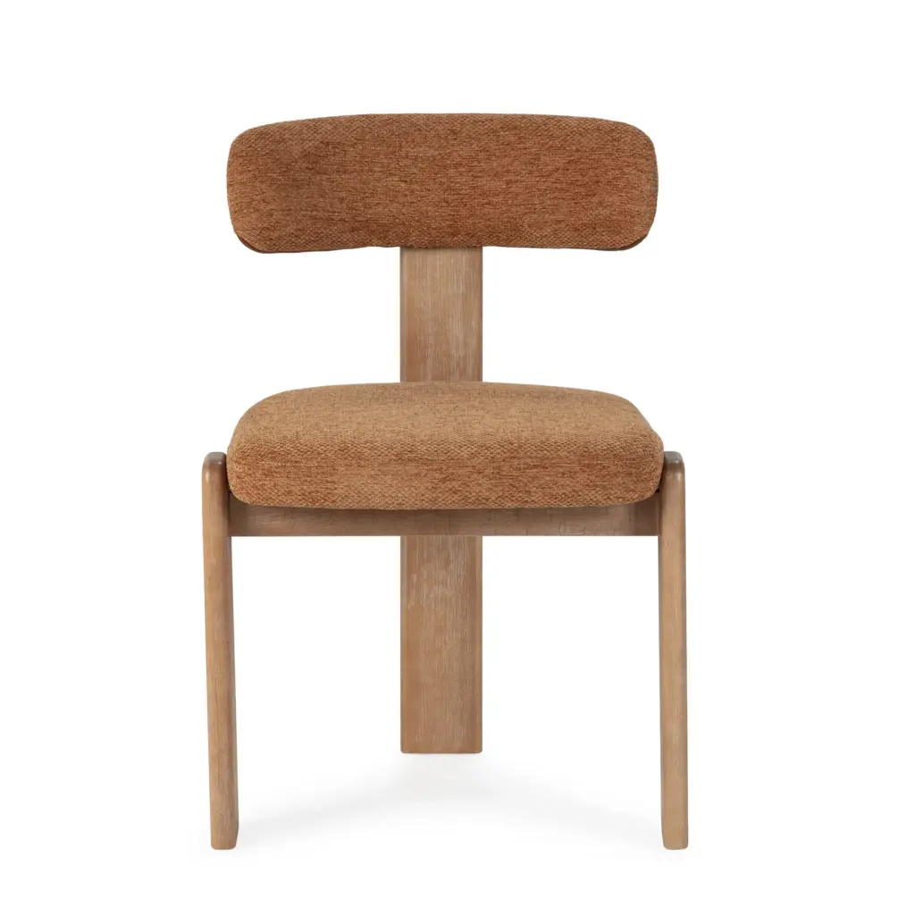 Silla Nadia con asiento y respaldo tapizados en color teja y estructura en acabado roble lavado. 6_risultato Silla Nadia con asiento y respaldo tapizados en color teja y estructura en acabado roble lavado.