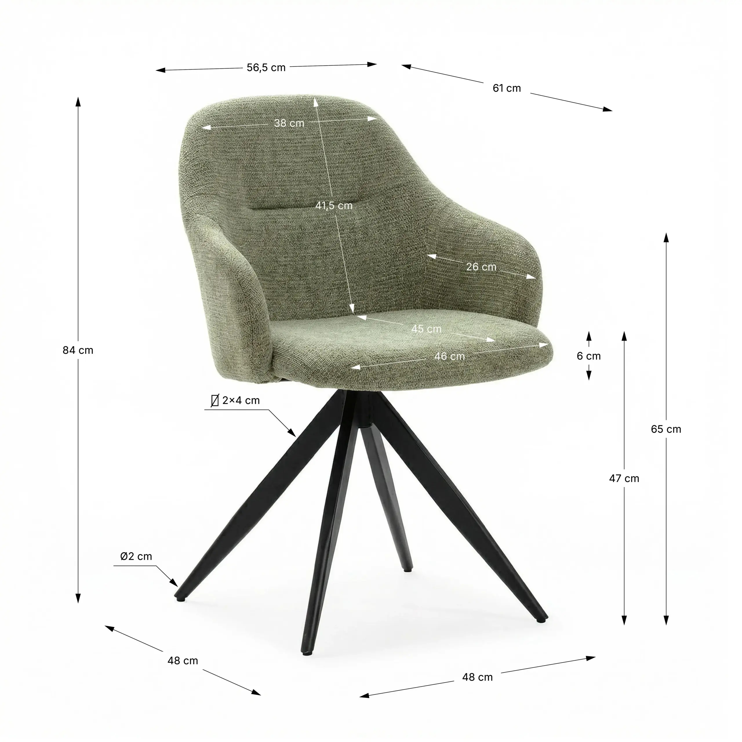 Sillón Giratorio Tamara Verde para salón