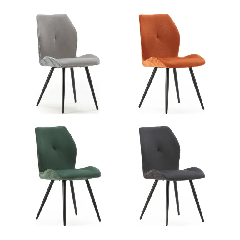 Silla Adaya en gris claro, teja, verde y negro