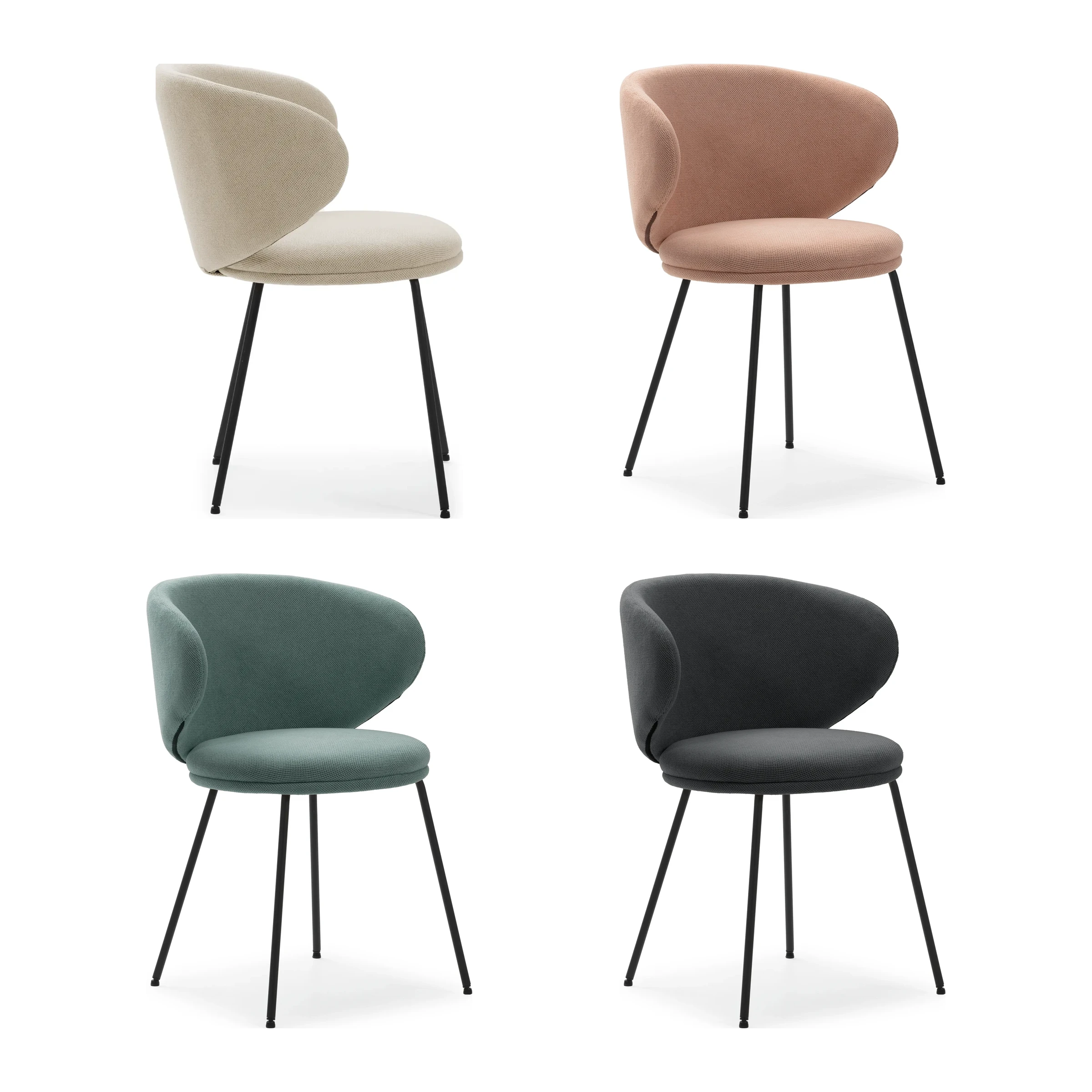 Silla Rush beige, rosa claro, verde y gris oscuro Silla Rush en beige, rosa claro, verde y gris oscuro