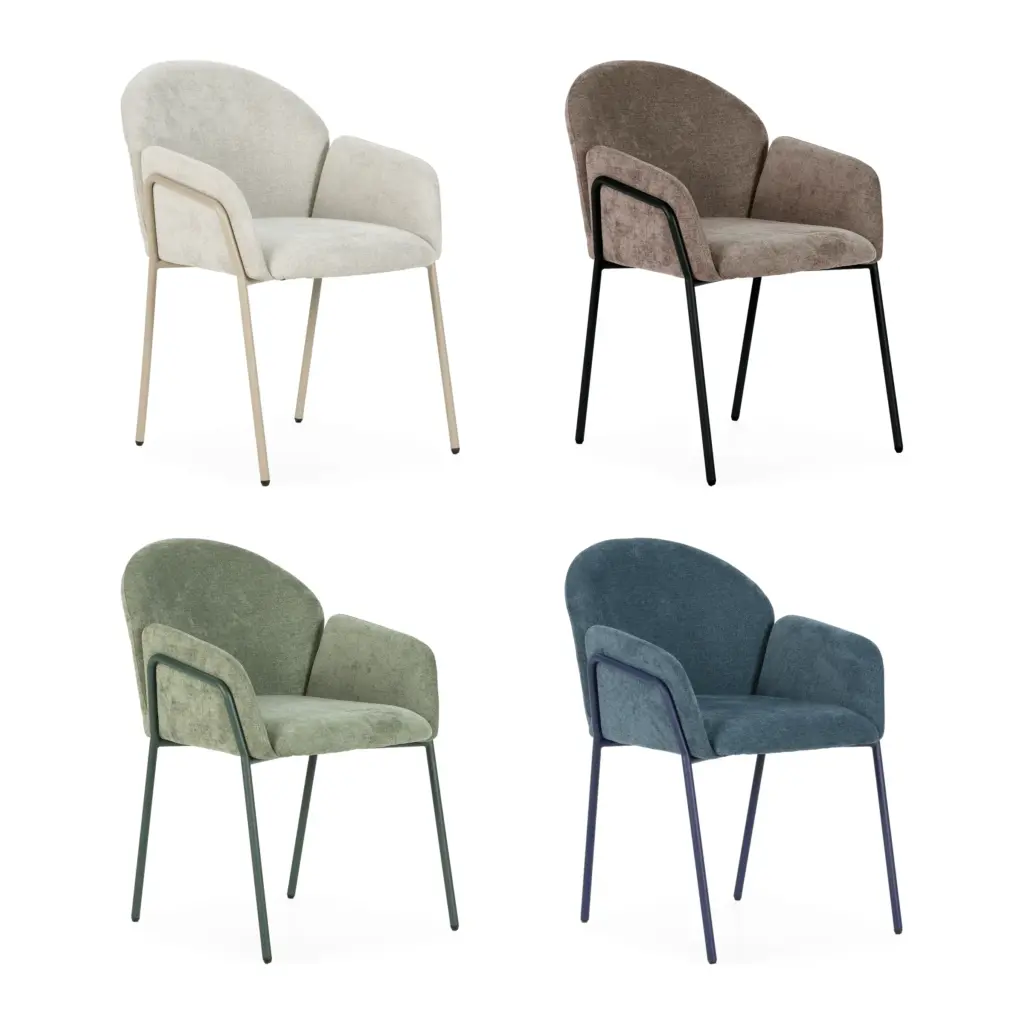 Sillas Aslin beige, moca, verde y azul Sillas Aslin en beige, moca, verde y azul