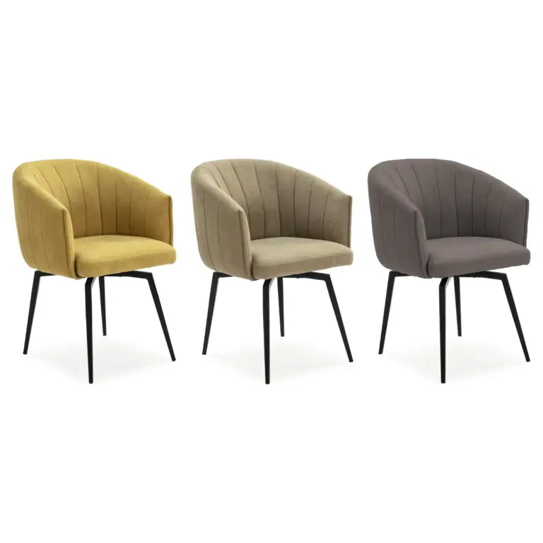 Sillón Giratorio Enka en mostaza, verde y gris oscuro