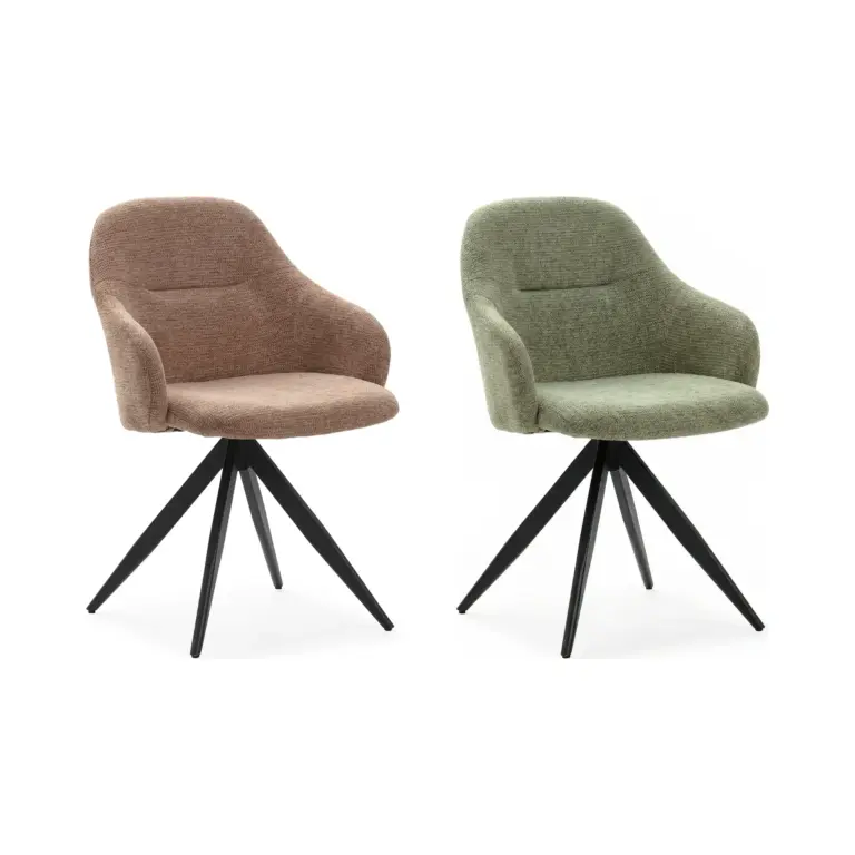 Sillón Giratorio Tamara en salmón y verde