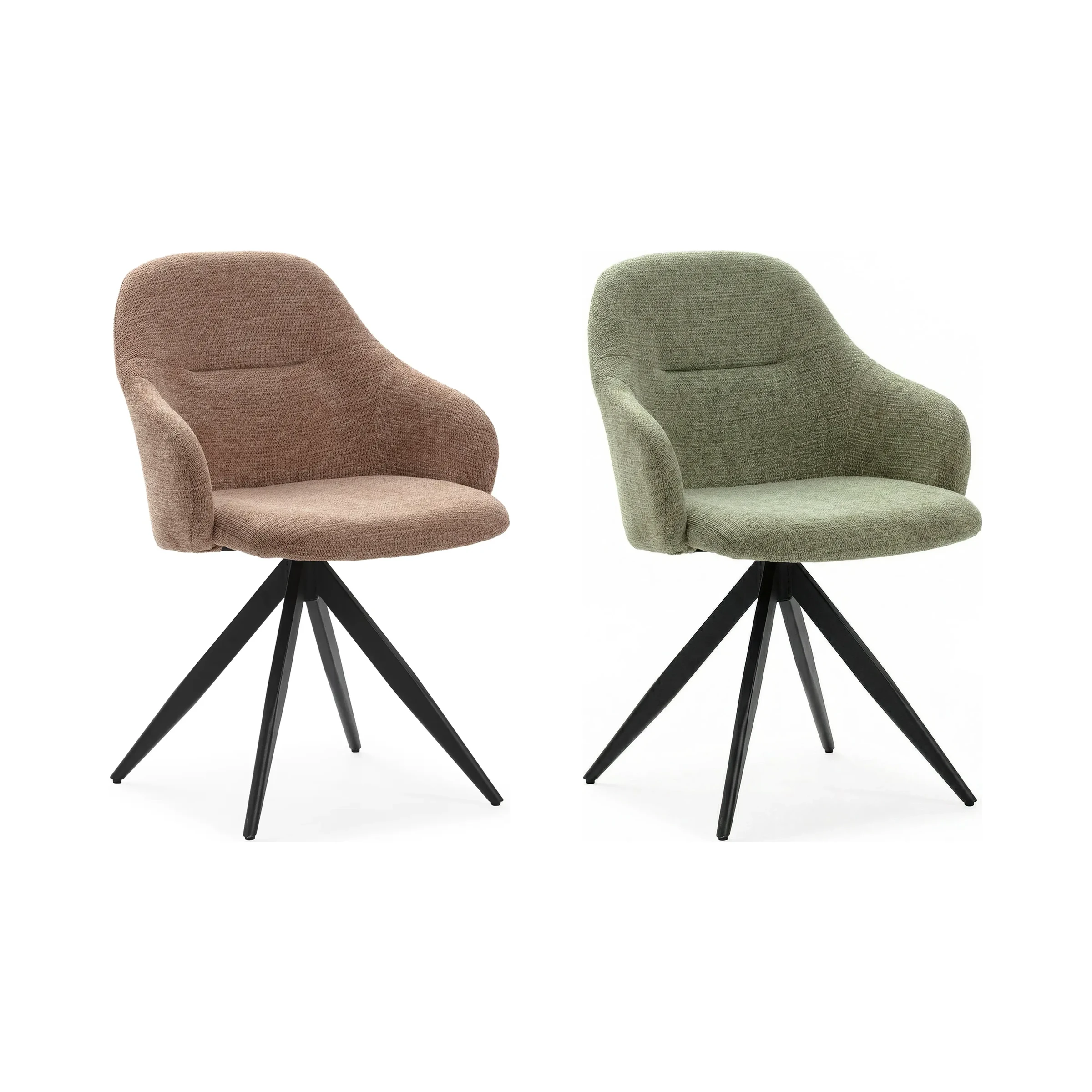 Sillón Giratorio Tamara en salmón y verde