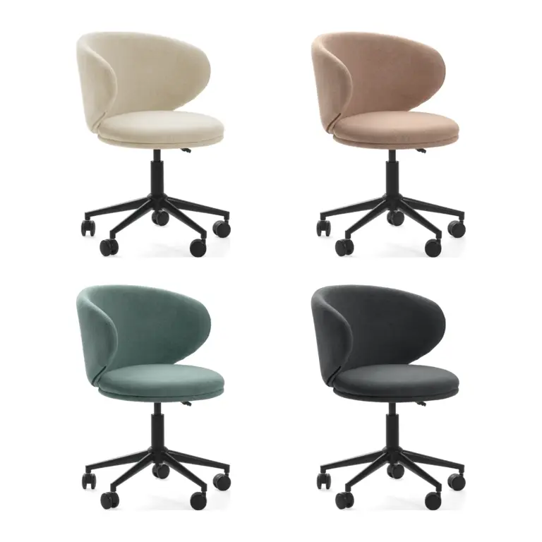 Sillón de oficina Rush en beige, rosa claro, verde y gris oscuro